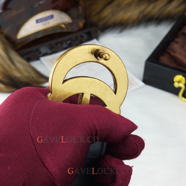 NEW Gucci Black Leather Belt with Snake G Buckle